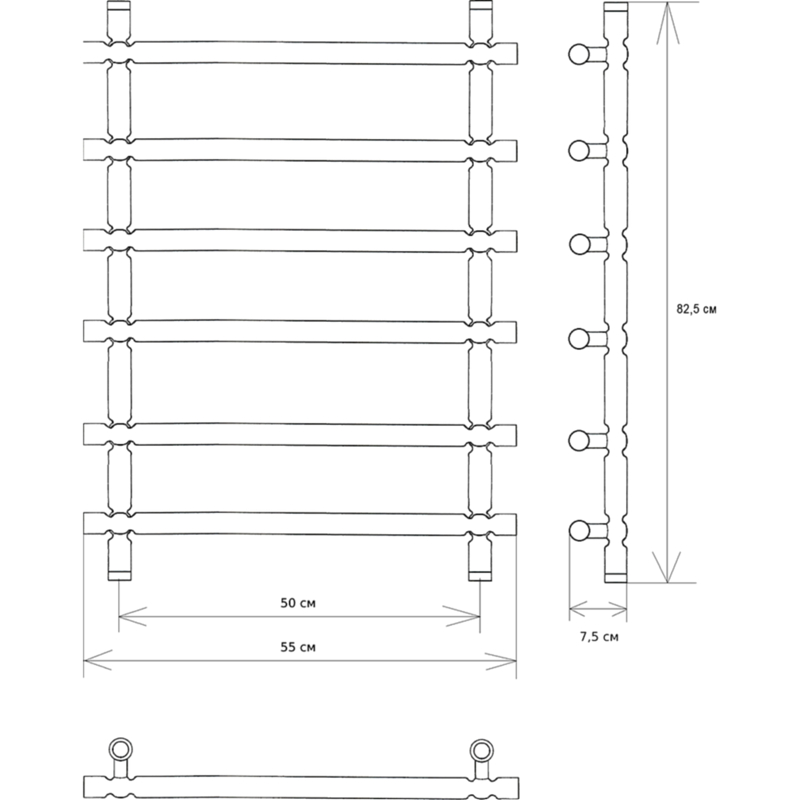 Водяной полотенцесушитель EWRIKA Медея B3 80x50 Золото от магазина ЛесКонПром.ру