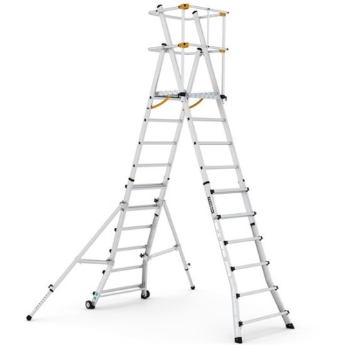 Складская профессиональная телескопическая  алюминиевая TelePro Extension стремянка 6 ступеней  CAGSAN арт.ТP250 от магазина ЛесКонПром.ру