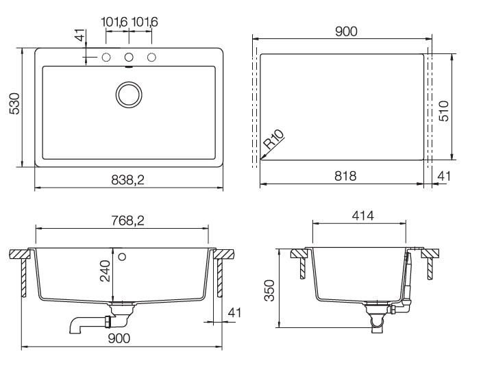 Кухонная мойка MONTANO 90 CRISTADUR 700838 от магазина ЛесКонПром.ру