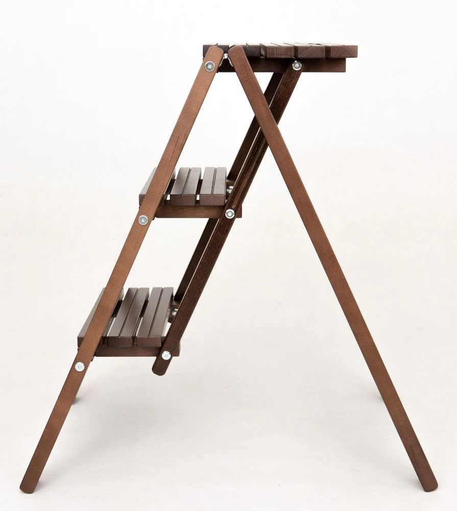 Стремянка-табурет деревянная с широкими ступенями Hoz-Block Микки 3 ступени Черная (арт. СДМТ-3Ч) от магазина ЛесКонПром.ру