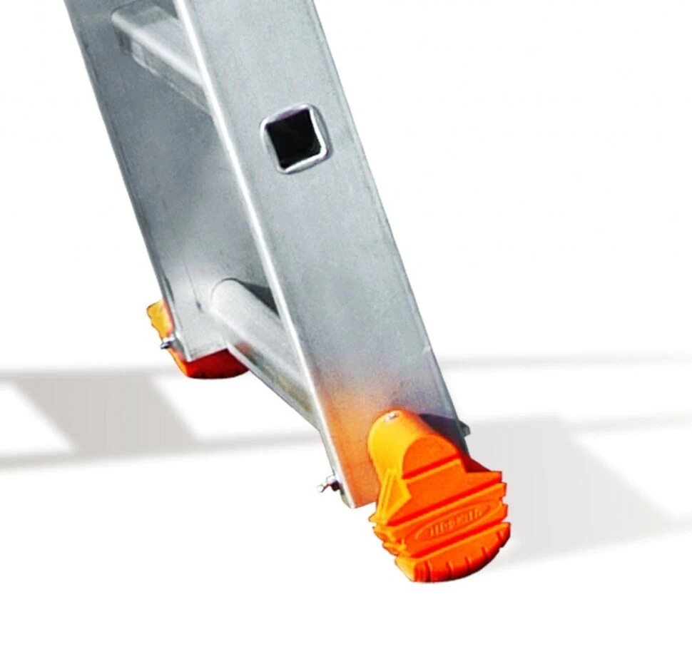 Алюминиевая двухсекционная профессиональная лестница 3212 выдвижная с тросом 2x12 арт.SR 3212 от магазина ЛесКонПром.ру