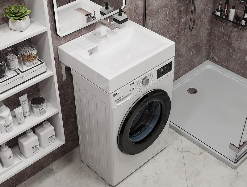 Раковина Paola Siena 60x50 на стиральную машину Белая глянцевая от магазина ЛесКонПром.ру