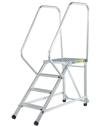 ЛЕСТНИЦА-ПОДМОСТИ MEGAL АЛЮМИНИЕВАЯ  ЛП-0,4 С ДВУМЯ ПОРУЧНЕМ от магазина ЛесКонПром.ру