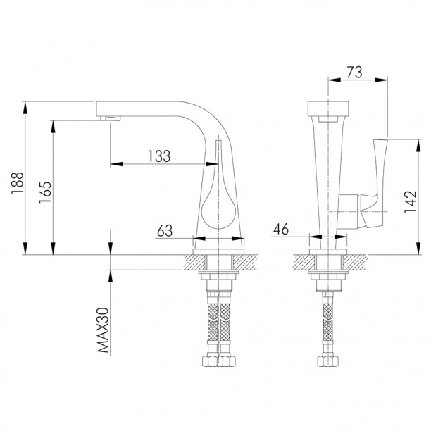 Смеситель для раковины ROSSINKA RS34 от магазина ЛесКонПром.ру