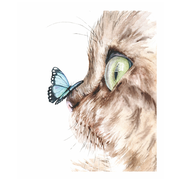 Канвас Котенок и бабочка 40х50 см от магазина ЛесКонПром.ру