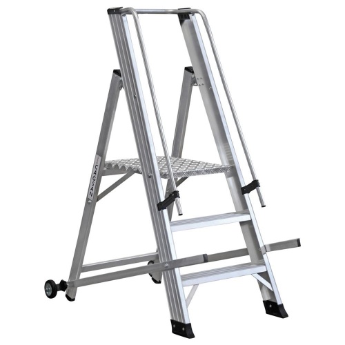 Складская профессиональная алюминиевая стремянка 3 ступени CAGSAN арт.VE2 от магазина ЛесКонПром.ру