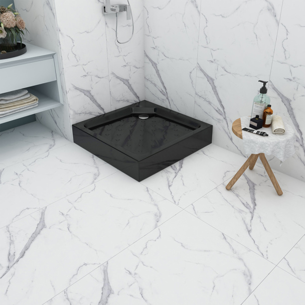 Душевой поддон FLUMEN Ems Black 90х90 см квадратный от магазина ЛесКонПром.ру