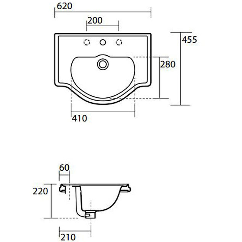 Раковина Kerasan Retro 62 103001*1 Белая от магазина ЛесКонПром.ру