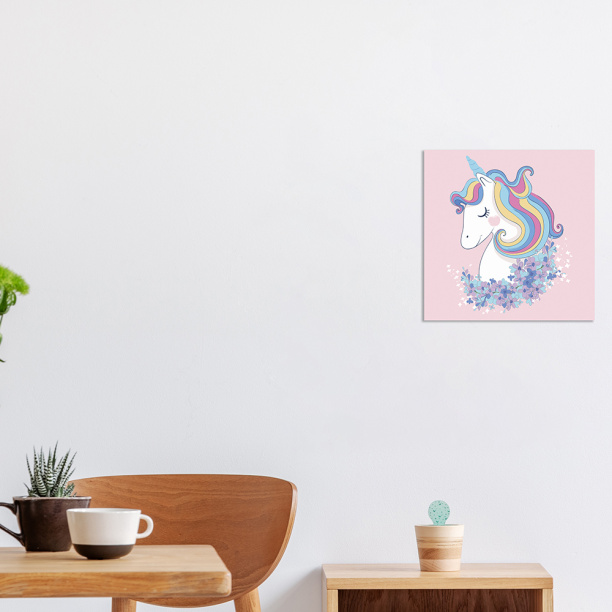 Канвас Белый единорог 40х40 см от магазина ЛесКонПром.ру