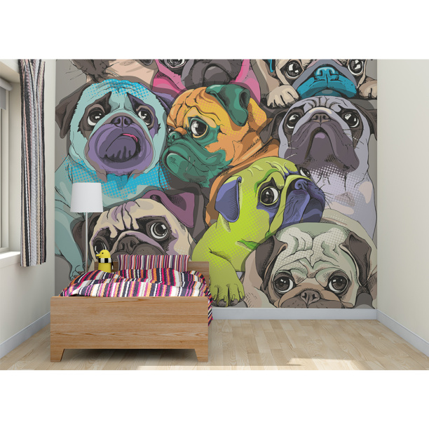 Фотообои флизелиновые Мопсы 200х200 см от магазина ЛесКонПром.ру