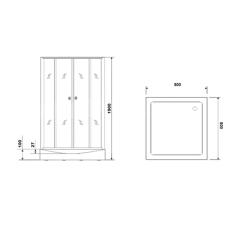Душевая кабина Parly Frost 80x80 FQ811B без гидромассажа от магазина ЛесКонПром.ру
