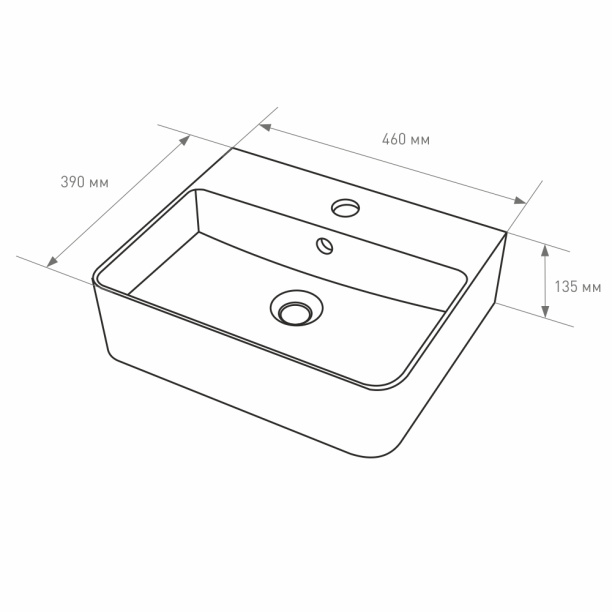 Раковина на столешницу FLUMEN DESIGN Agri 46 см серый от магазина ЛесКонПром.ру