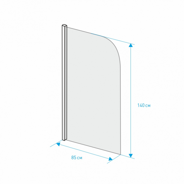 Ширма для ванны FLUMEN DESIGN Nero 140х85 см от магазина ЛесКонПром.ру