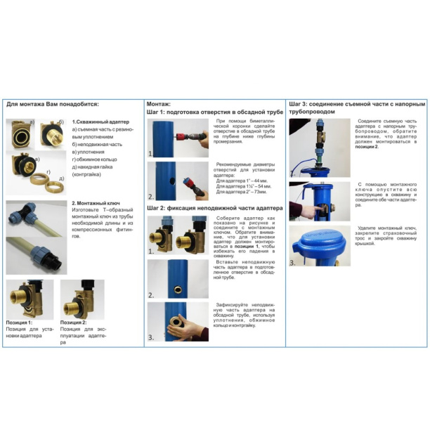 Адаптер скважинный Джилекс САУ улучшенный от магазина ЛесКонПром.ру