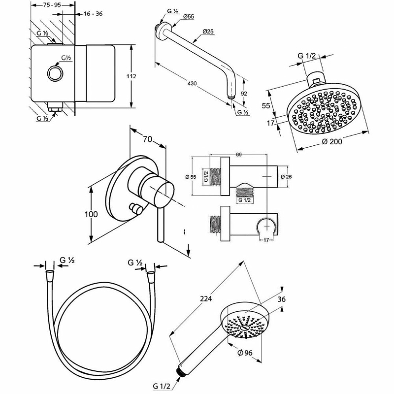 Душевая система Kludi Bozz 386300576 Хром от магазина ЛесКонПром.ру