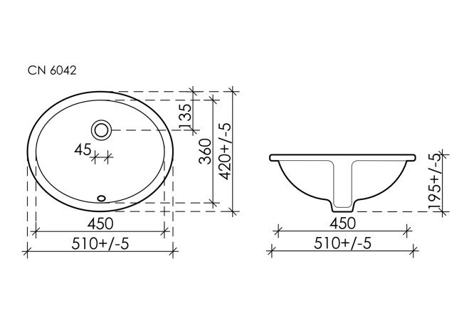 Умывальник встраиваемый снизу CERAMICA NOVA Element 80551192 от магазина ЛесКонПром.ру