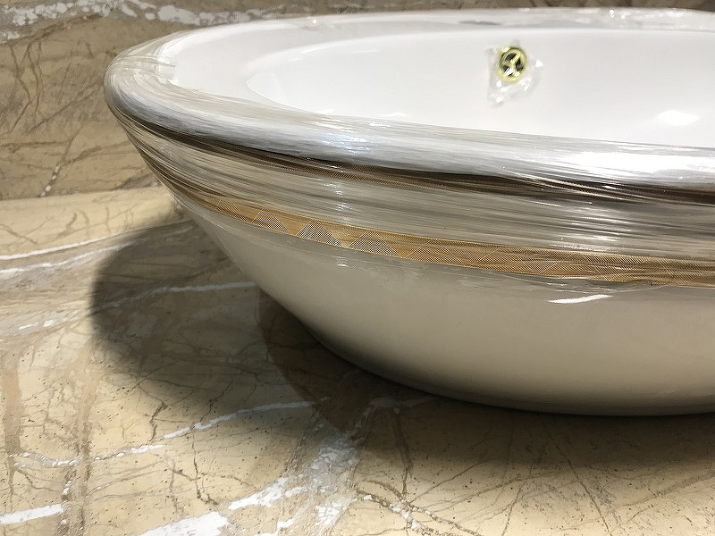 Раковина-чаша CeramaLux 60 2150G Белая Золото от магазина ЛесКонПром.ру