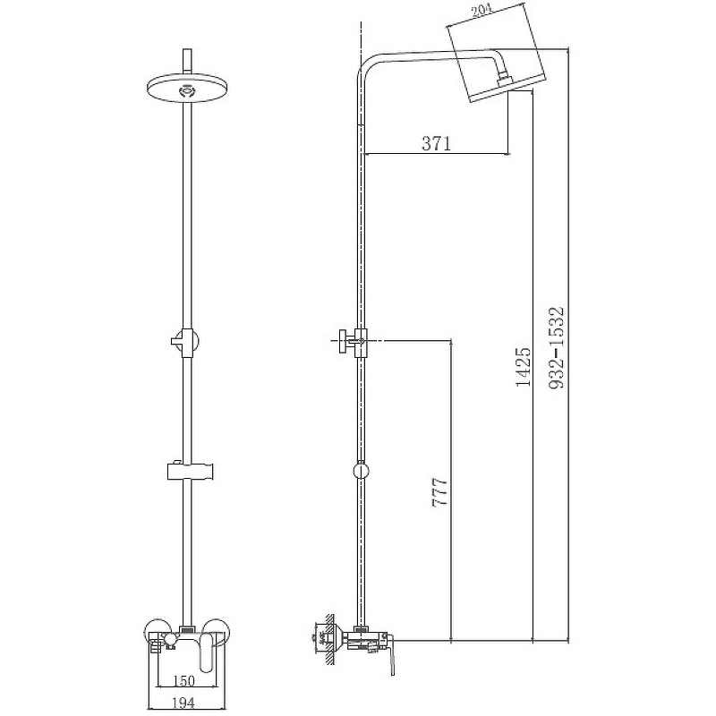 Душевая система Haiba HB24804 Белый Хром от магазина ЛесКонПром.ру