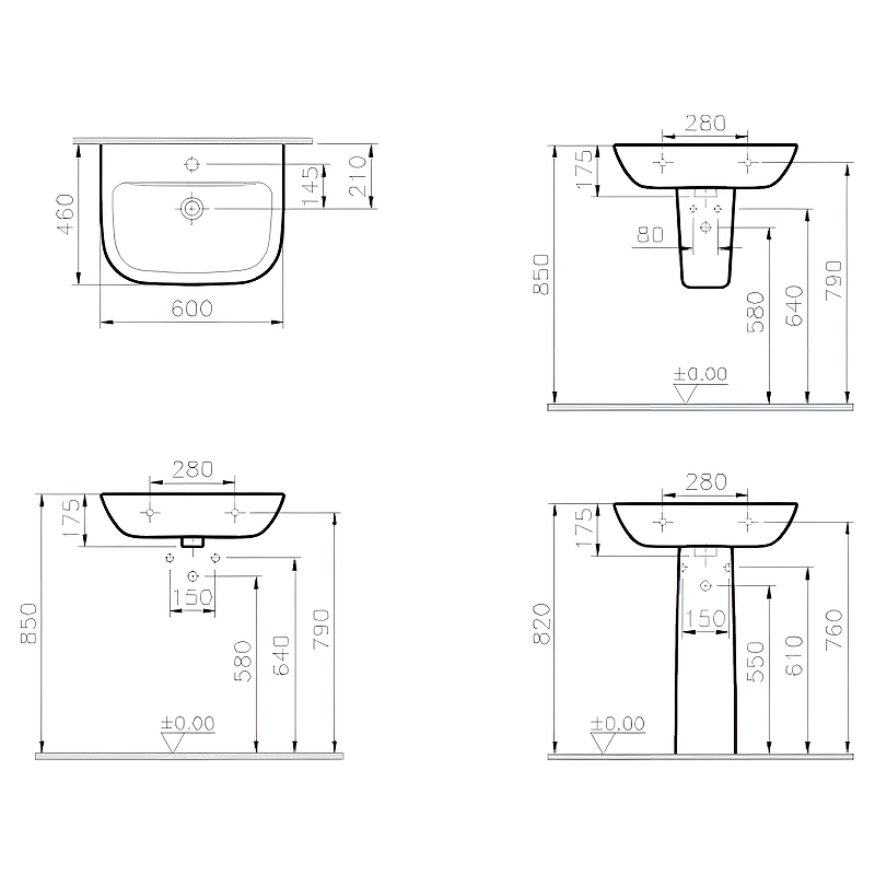 Раковина Vitra S20 60 5503B003-0001 Белая от магазина ЛесКонПром.ру