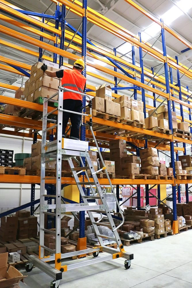 Алюминиевая промышленная платформа 6 ступеней CAGSAN односторонняя (арт.EP5) от магазина ЛесКонПром.ру