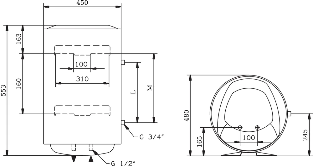Накопительный водонагреватель Ariston PRO1 R 50 V PL электрический от магазина ЛесКонПром.ру