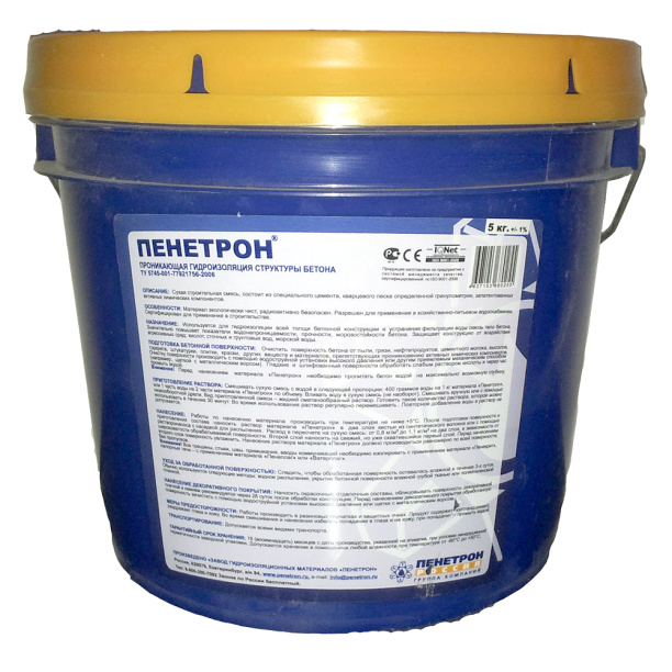 Проникающая гидроизоляция PENETRON 5 кг от магазина ЛесКонПром.ру