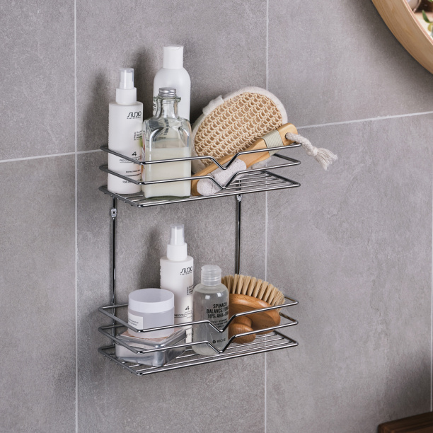 Полка сетчатая ЧМЗ Киса 2-ярусная прямая хром от магазина ЛесКонПром.ру