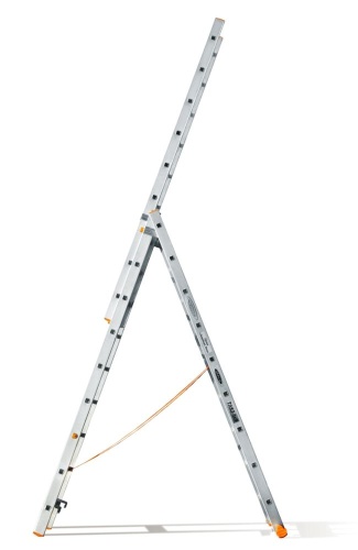 Трехсекционная алюминиевая лестница КЛАССИК 3Х9 ступеней Эйфель от магазина ЛесКонПром.ру