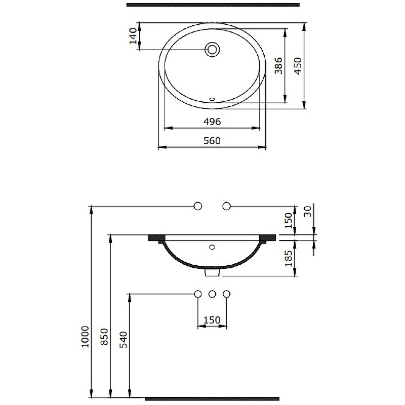 Раковина Berges Ego 56 181007 Белая глянцевая от магазина ЛесКонПром.ру
