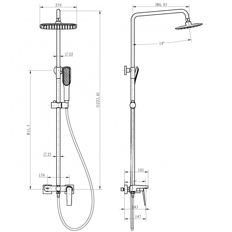 Душевая система Boheme Venturo 388 Золото от магазина ЛесКонПром.ру