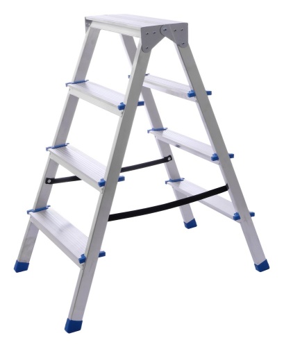 Стремянка алюминиевая двухсторонняя STAIRS 4 ступени (арт. AS 204) от магазина ЛесКонПром.ру