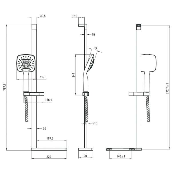 Душевой гарнитур LeMark от магазина ЛесКонПром.ру