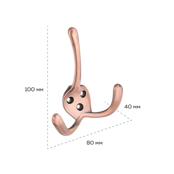 Крючок мебельный KERRON 0140 медь от магазина ЛесКонПром.ру