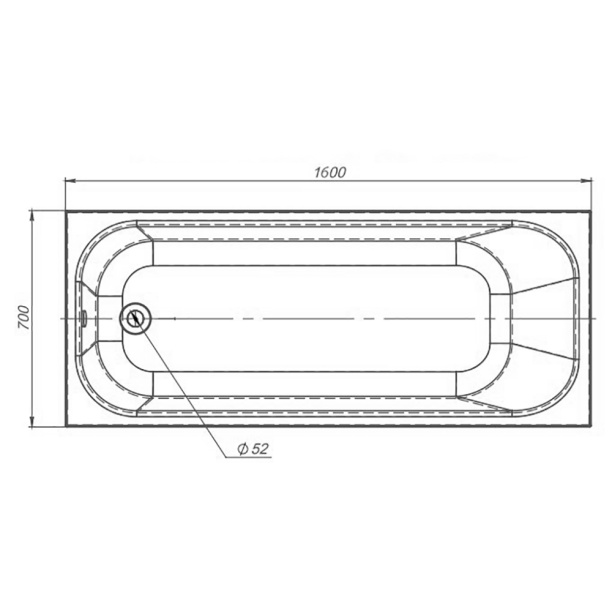 Акриловая ванна Мирсант Optima 160х70 см от магазина ЛесКонПром.ру