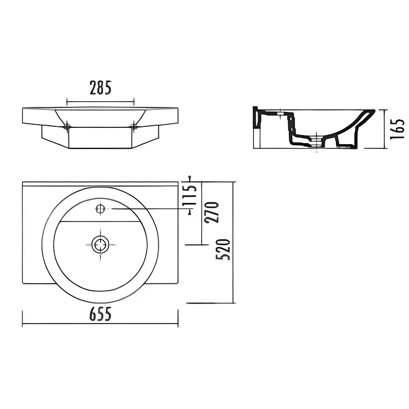 Раковина Creavit Wing 65 WN065.00000 Белая от магазина ЛесКонПром.ру