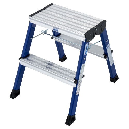 Стремянка алюминиевая двухсторонняя Krause Rolly 2х2 ступени синяя (арт.130082) от магазина ЛесКонПром.ру