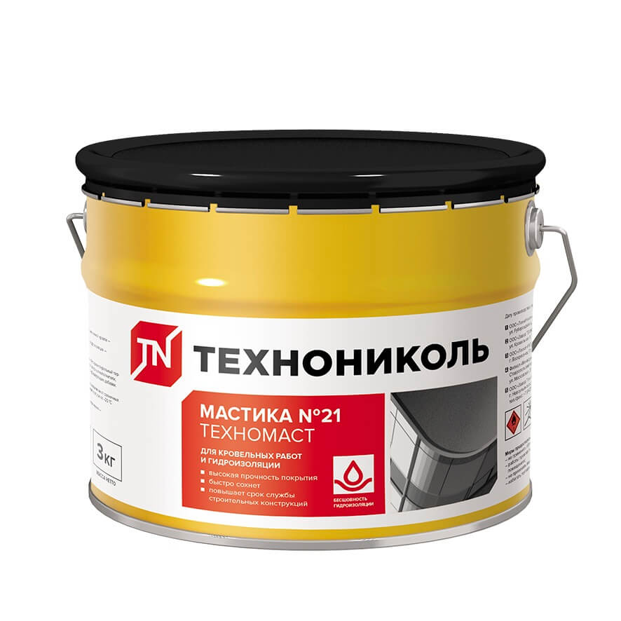 Мастика кровельная ТЕХНОНИКОЛЬ № 21 Техномаст, 3 кг от магазина ЛесКонПром.ру