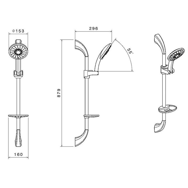Душевой гарнитур Shouder Gamma 8022506 Золото от магазина ЛесКонПром.ру