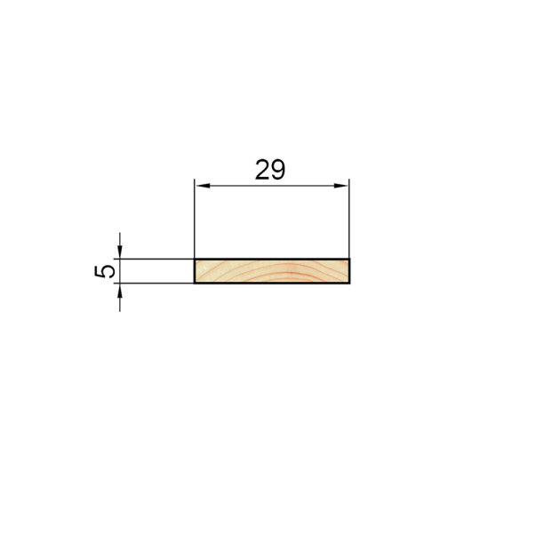 Рейка 5х29х2200 мм сосна сращенная бессучковая от магазина ЛесКонПром.ру
