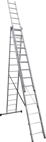 Лестница алюминиевая трехсекционная Новая Высота 3x14 арт. 1230314 от магазина ЛесКонПром.ру