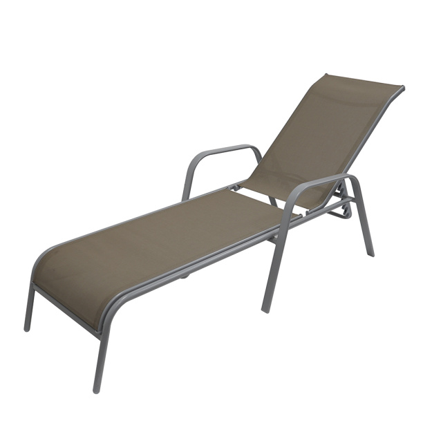 Шезлонг металлический 196x53x31 см с текстиленом от магазина ЛесКонПром.ру