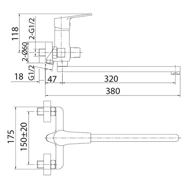 Смеситель для ванны Milardo Helic с длинным изливом от магазина ЛесКонПром.ру
