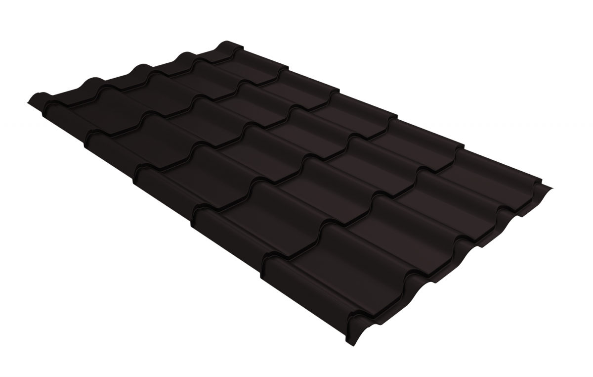 Металлочерепица камея 0,5 Satin RAL 9005 черный от магазина ЛесКонПром.ру
