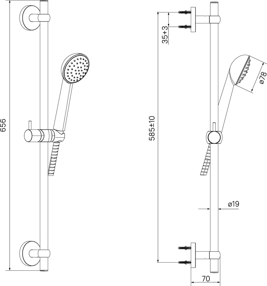 Душевой гарнитур Milardo Niagara NIA1F65M16 от магазина ЛесКонПром.ру