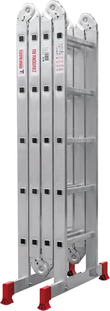 Алюминиевая четырехсекционная лестница-трансформер 400 мм NV2322 НОВАЯ ВЫСОТА 4Х5 арт.2322405 от магазина ЛесКонПром.ру