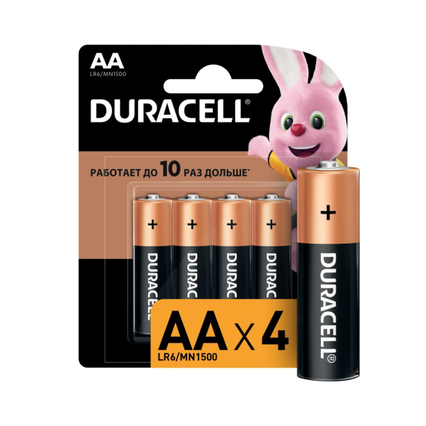 Батарейка LR6 АА 4 шт Duracell от магазина ЛесКонПром.ру