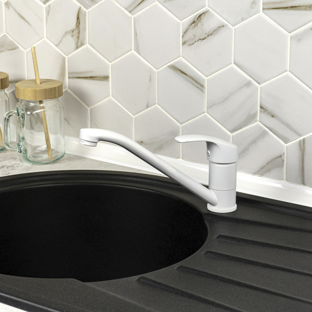 Смеситель для кухни FLUMEN Linge белый от магазина ЛесКонПром.ру