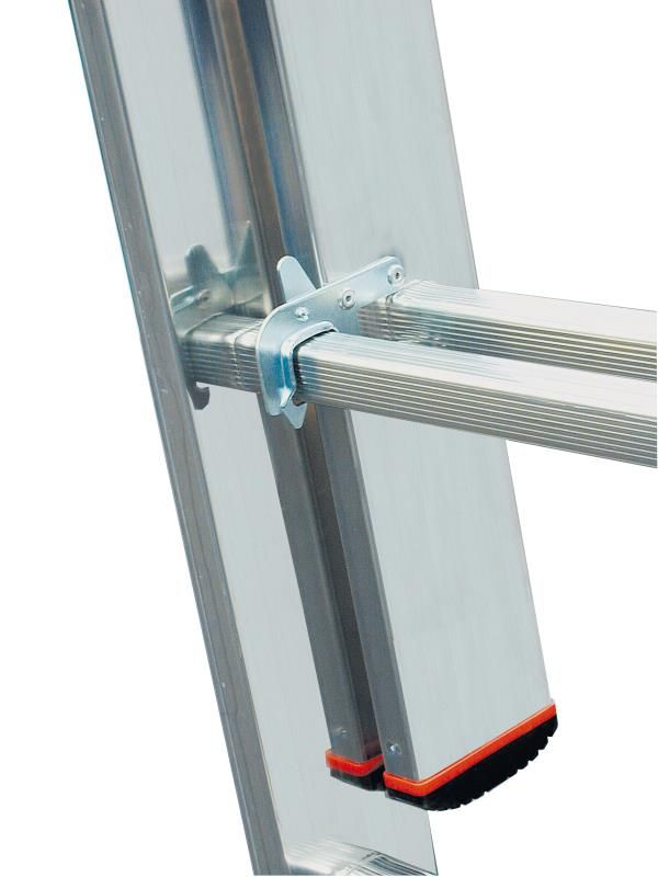 Алюминиевая двухсекционная профессиональная лестница 3210 выдвижная с тросом 2x10 арт.SR 3210 от магазина ЛесКонПром.ру