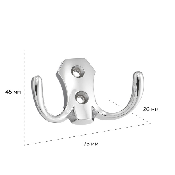 Крючок мебельный KERRON 0020 хром от магазина ЛесКонПром.ру