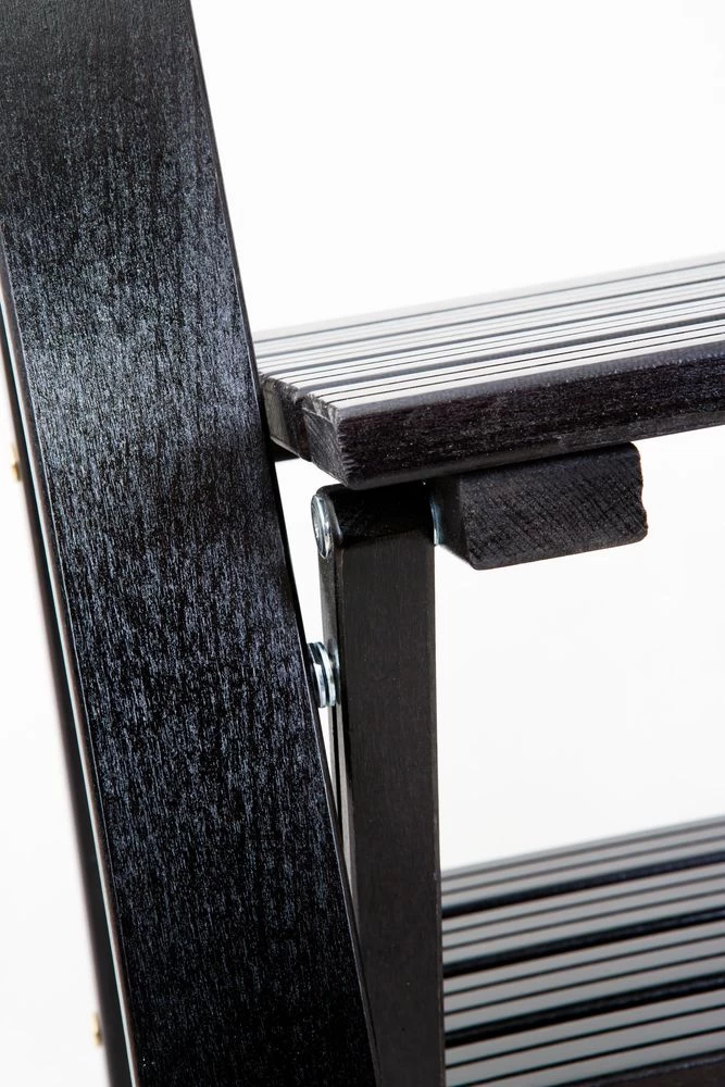 Стремянка деревянная с широкими ступенями Hoz-Block Микки 3 ступени Черная (арт. СДМ-3Ч) от магазина ЛесКонПром.ру